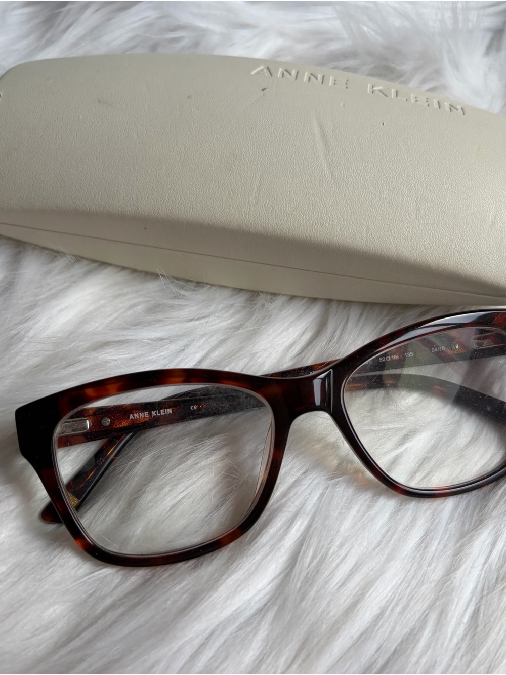 Anne Klein Tortoiseshell Cat-Eye Glasses in Deep Brown and Amber